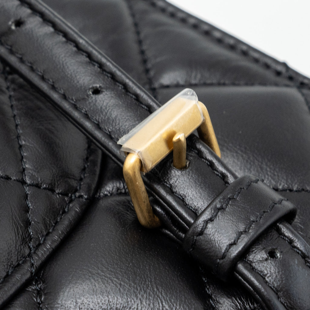 Chanel 23S flap backpack calfskin black brushed  (microchip)