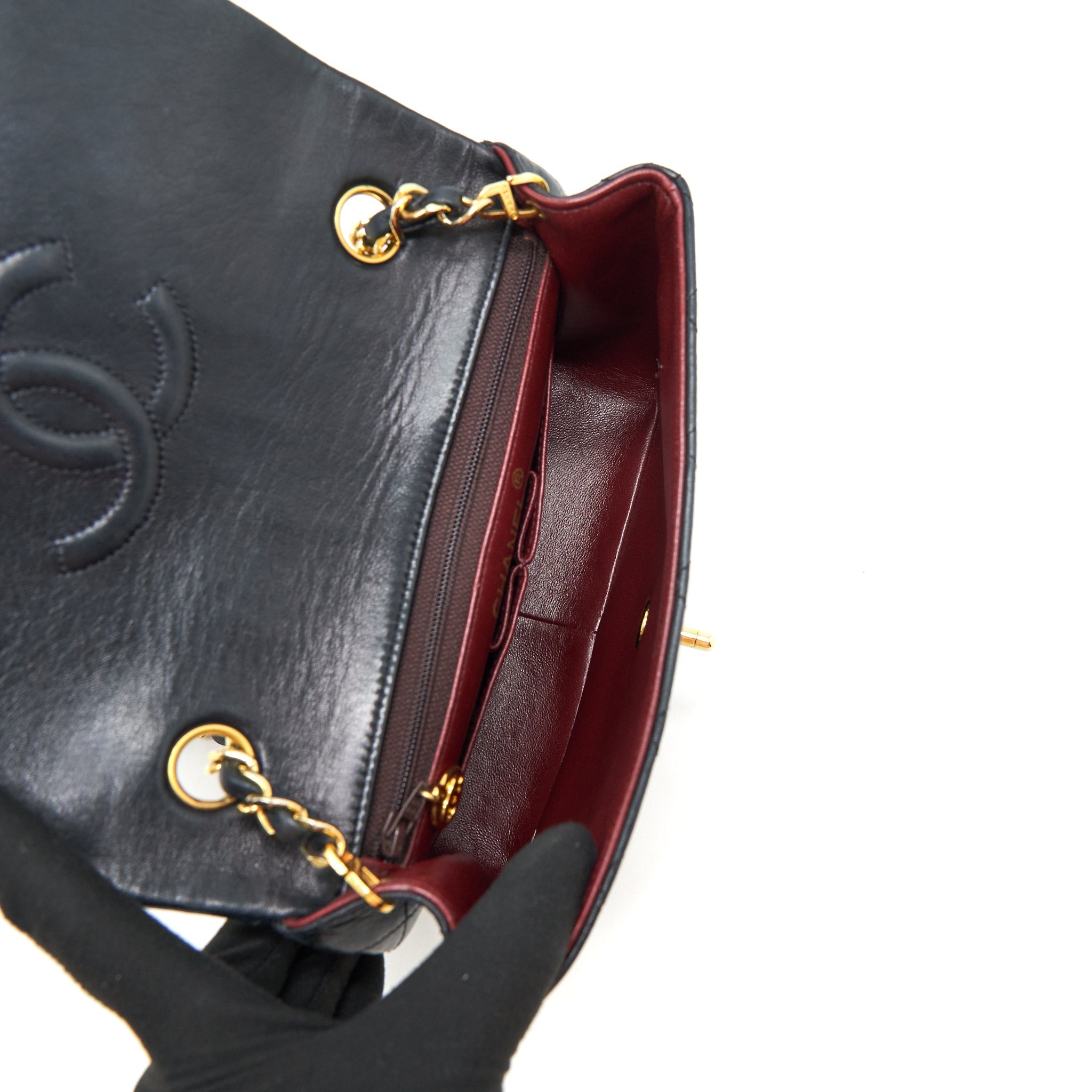 Chanel Vintage Small Flap Bag Lambskin Black