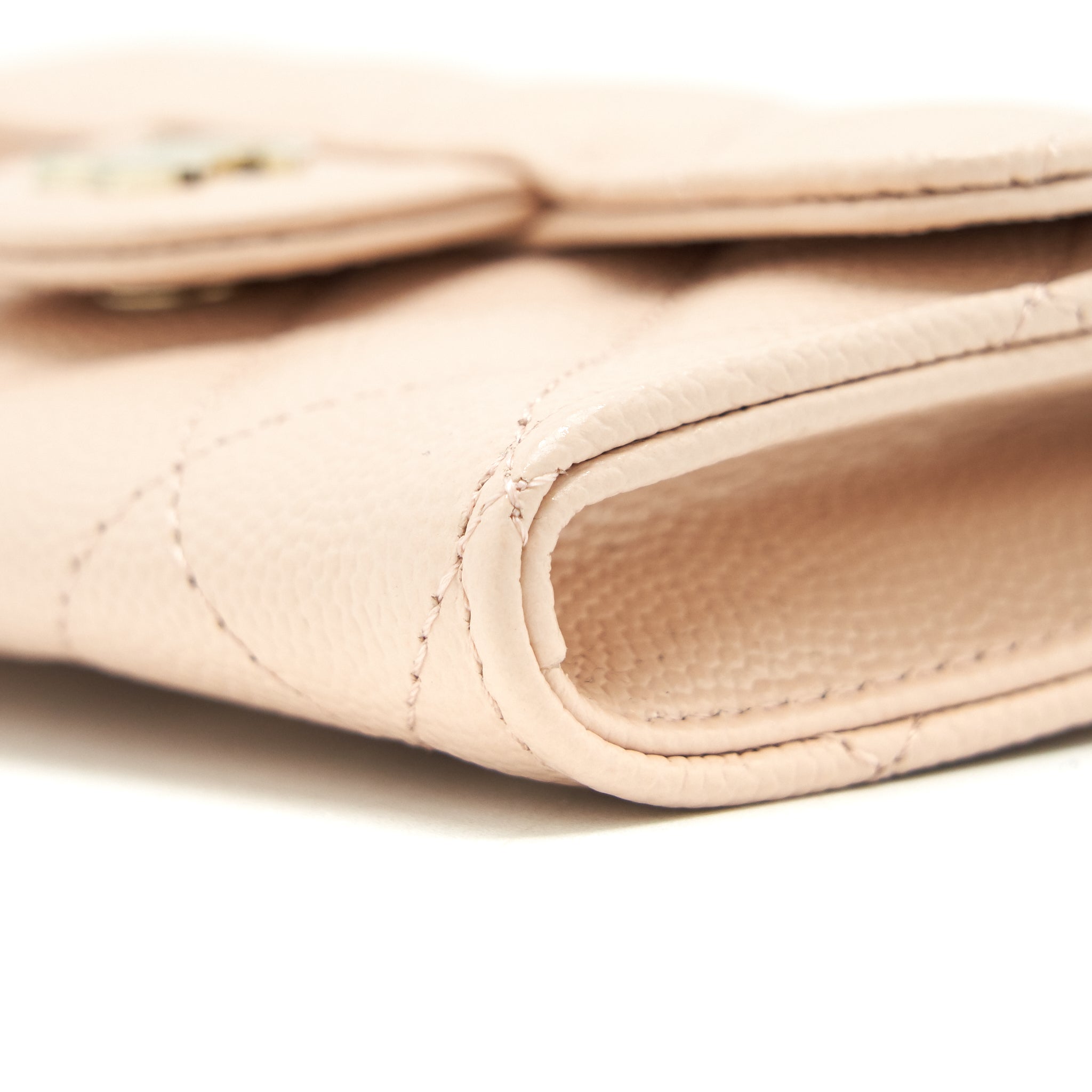 Chanel 22C Flap holder Caviar Light Beige L