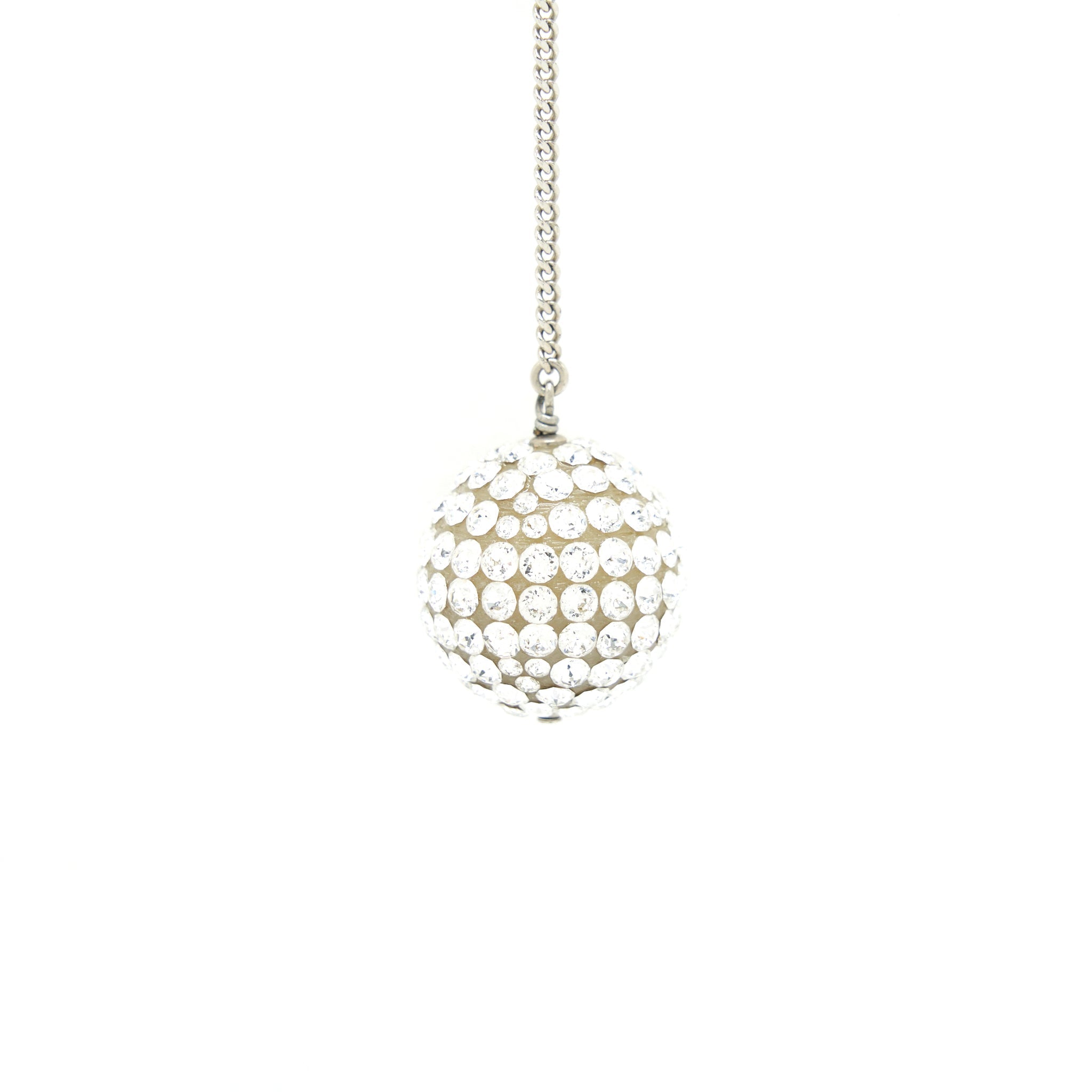 Chanel Drop Ball Crystal Earrings