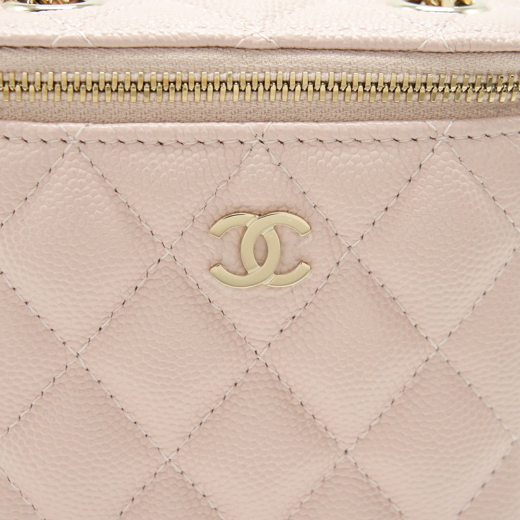 Chanel 21C Vertical Vanity On Chain Caviar Light Pink L