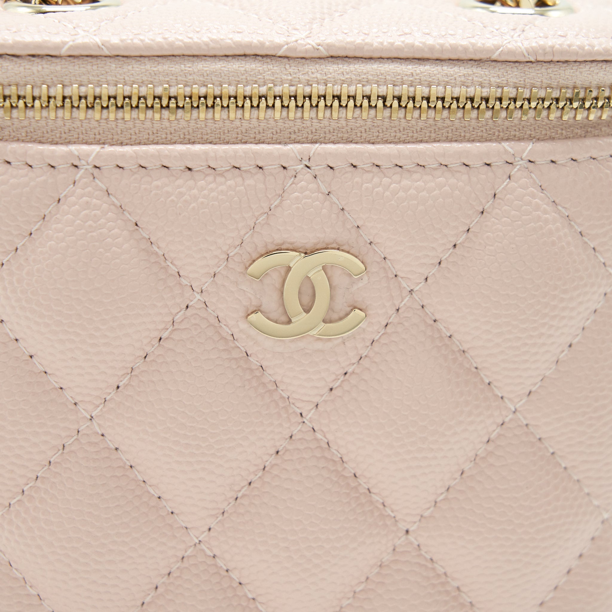 Chanel 21C Vertical Vanity On Chain Caviar Light Pink L