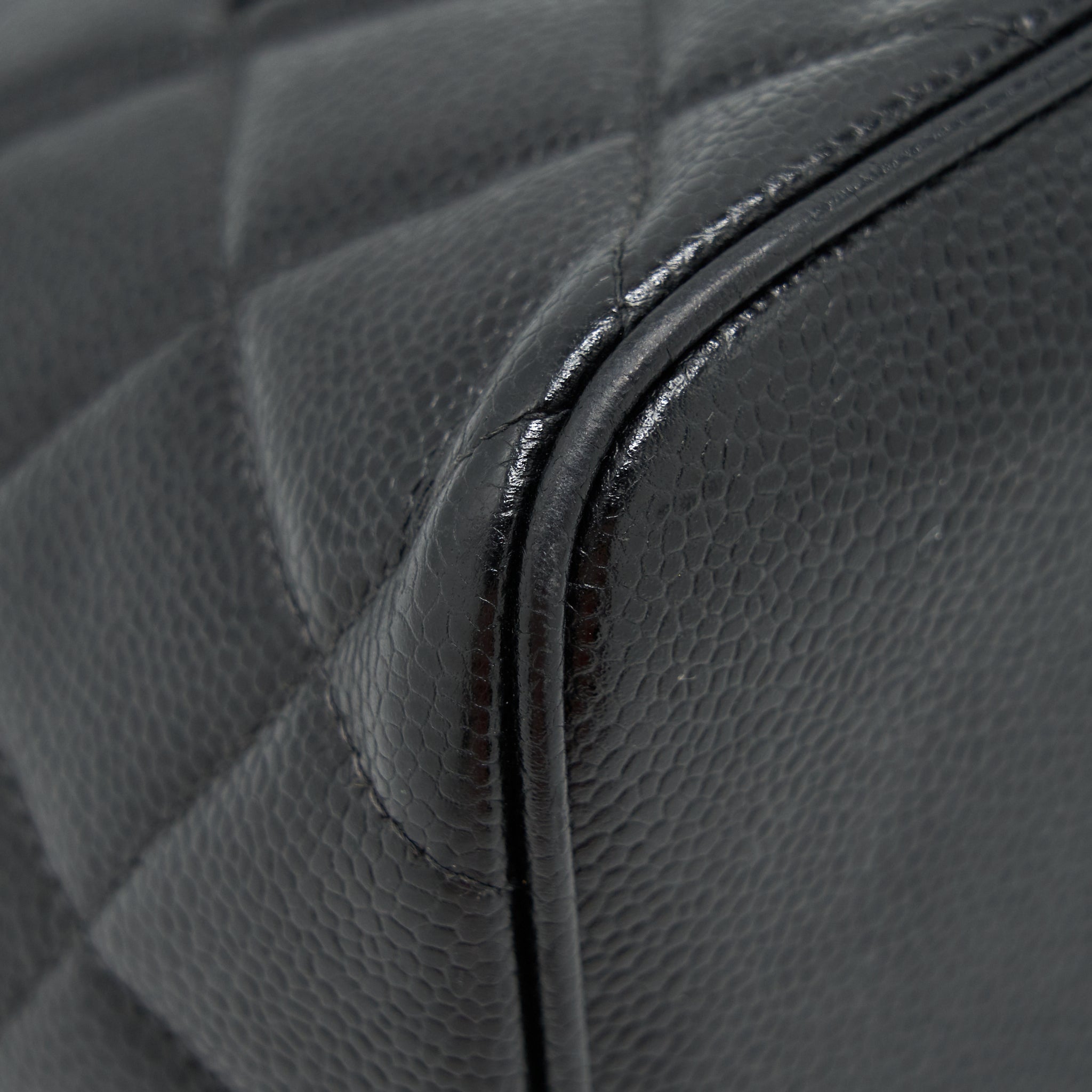 Chanel Vintag Medallion Tote Bag Caviar Black