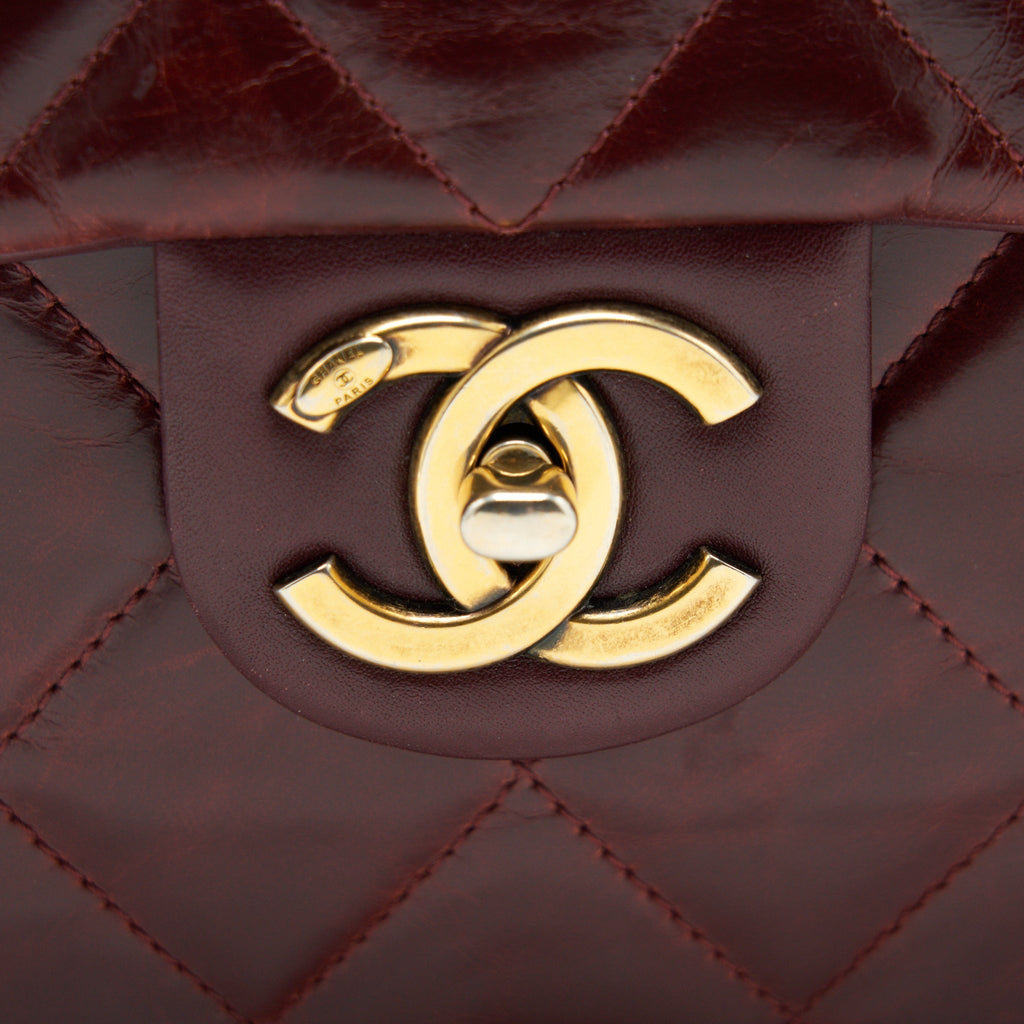 Chanel Quilted Shoulder Flap Bag Lambskin Red