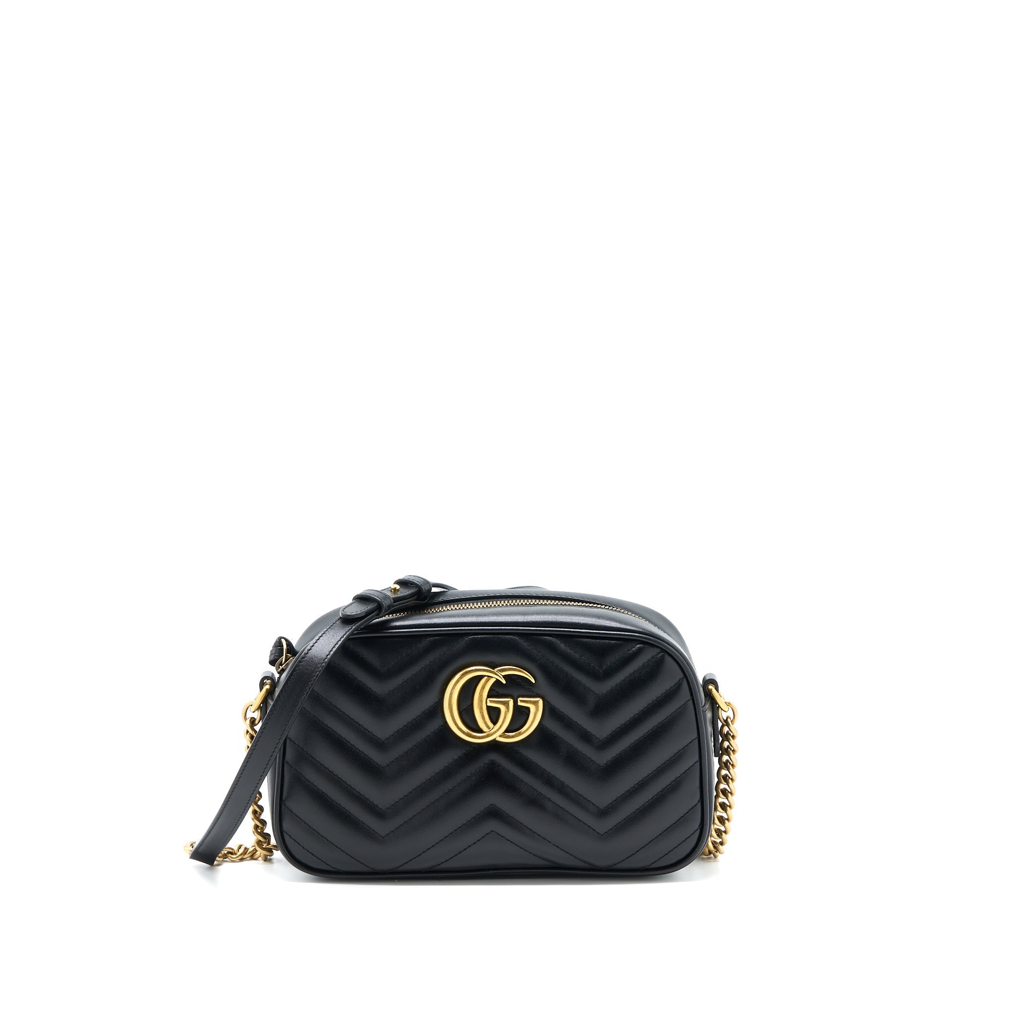 Gucci GG Marmont Camera Shoulder Bag Calfskin Black Brushed