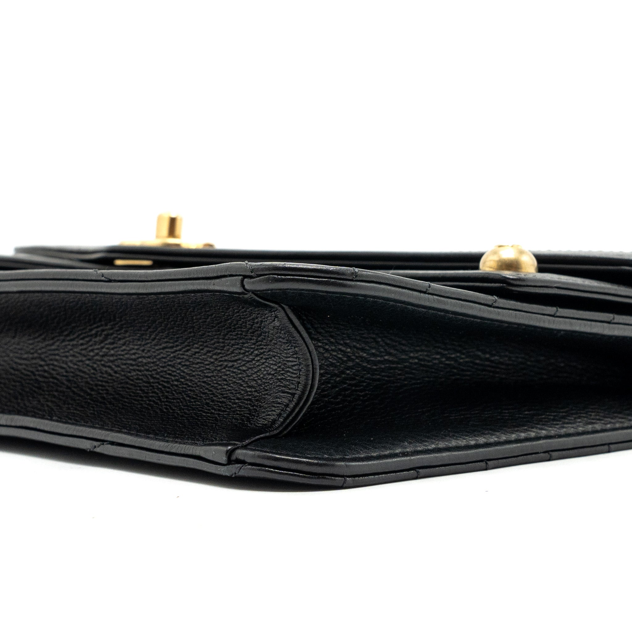 Chanel Voyage Chevron Clutch Calfskin Black