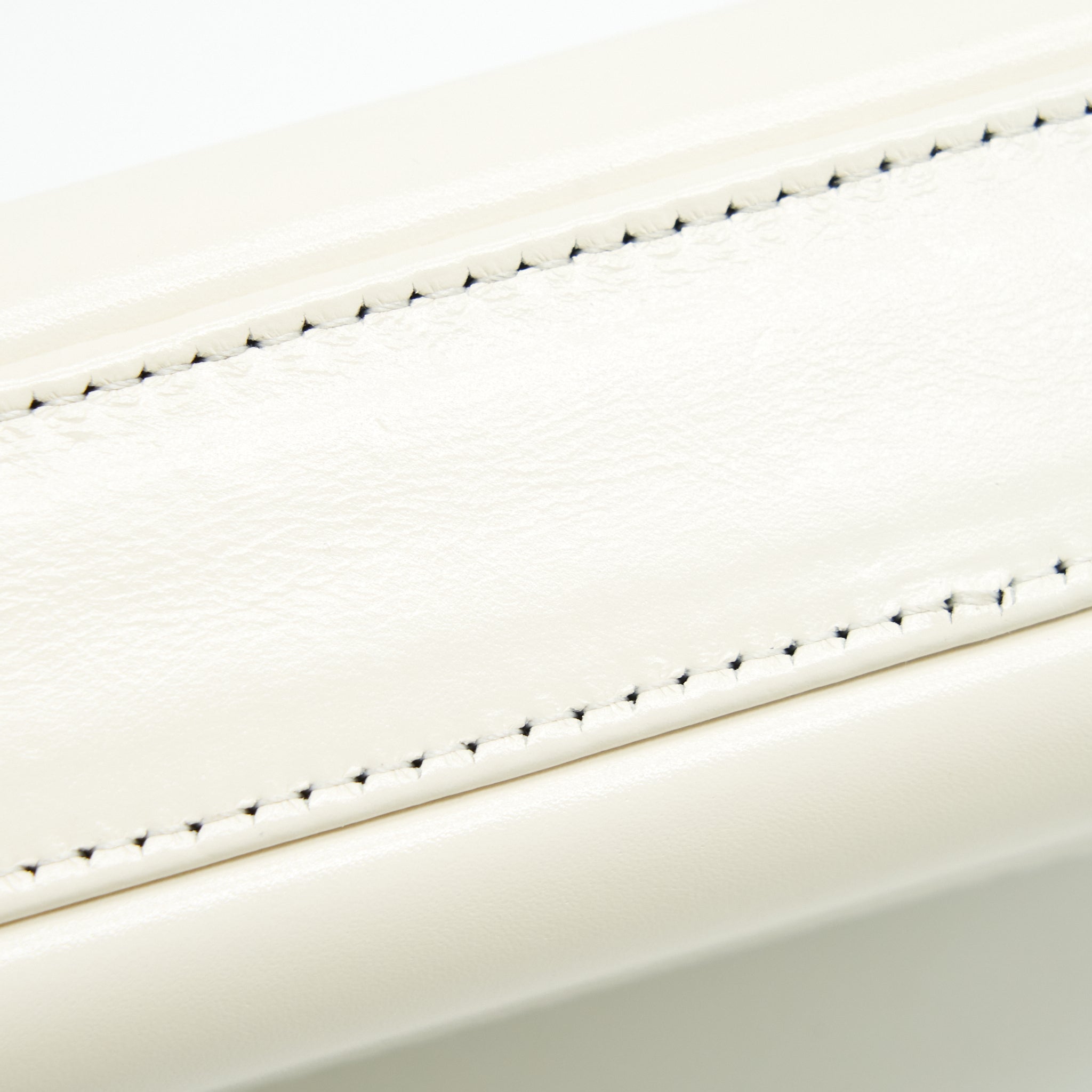 Chanel Gabrielle Clutch On Chain Aged Calfskin White With Silver And Gold Hardware