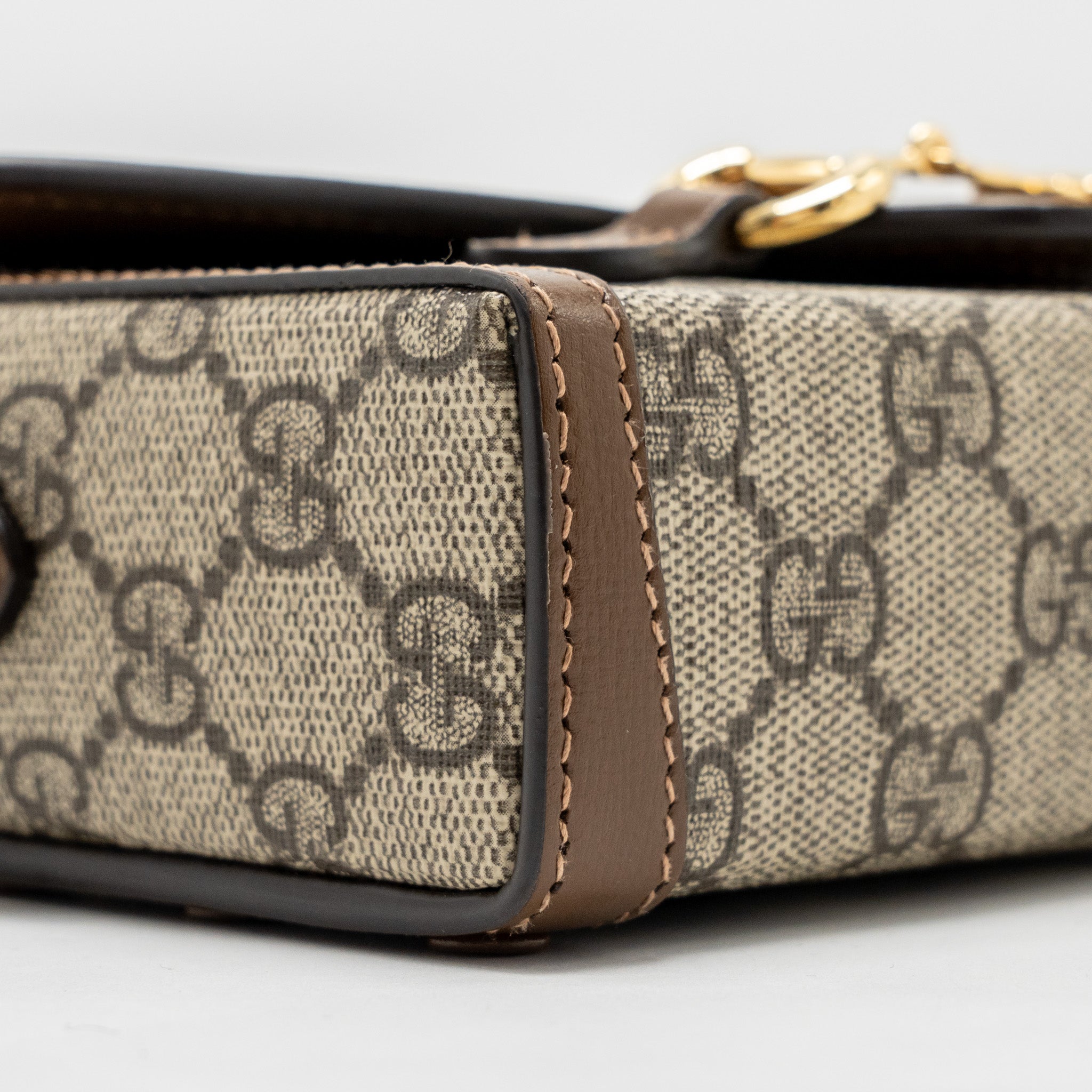 Gucci Horsebit 1955 Mini Bag GG Supreme Canvas Beige/Dark Brown