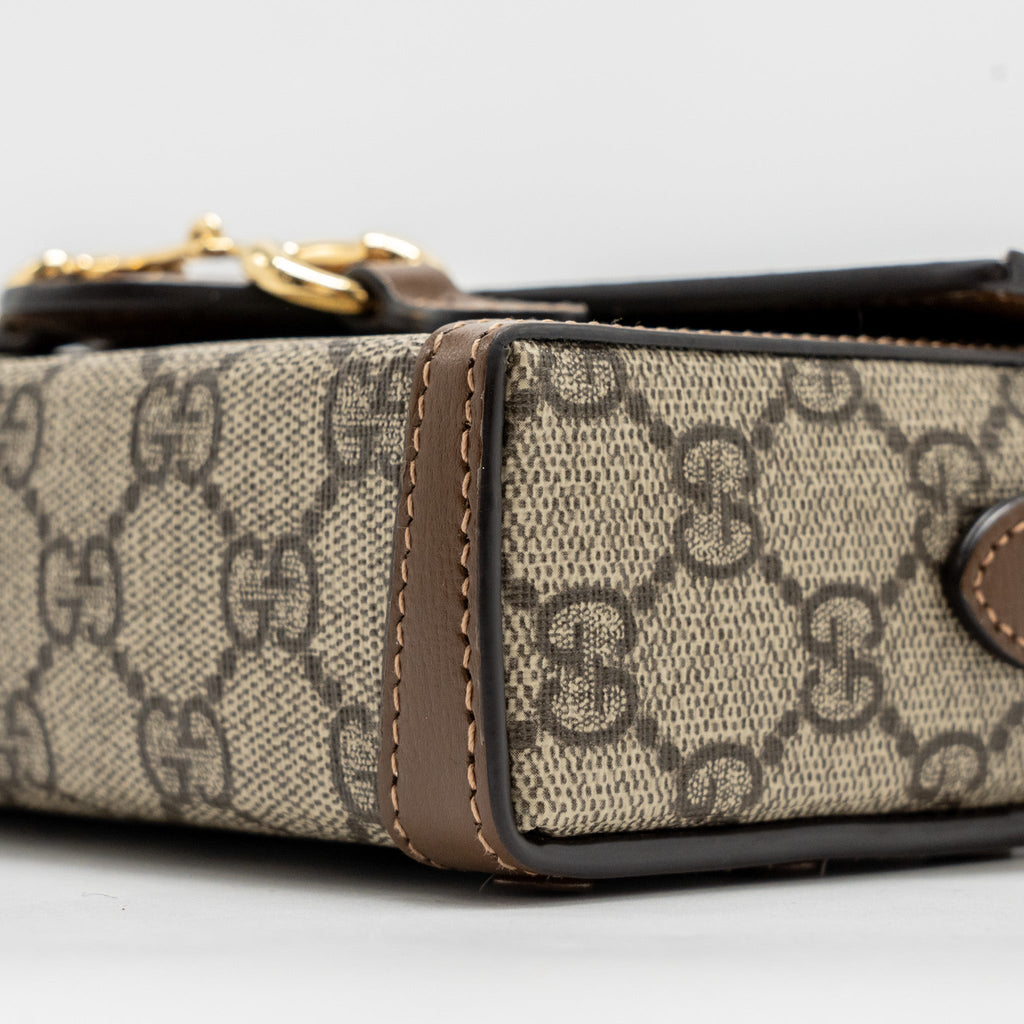 Gucci Horsebit 1955 Mini Bag GG Supreme Canvas Beige/Dark Brown