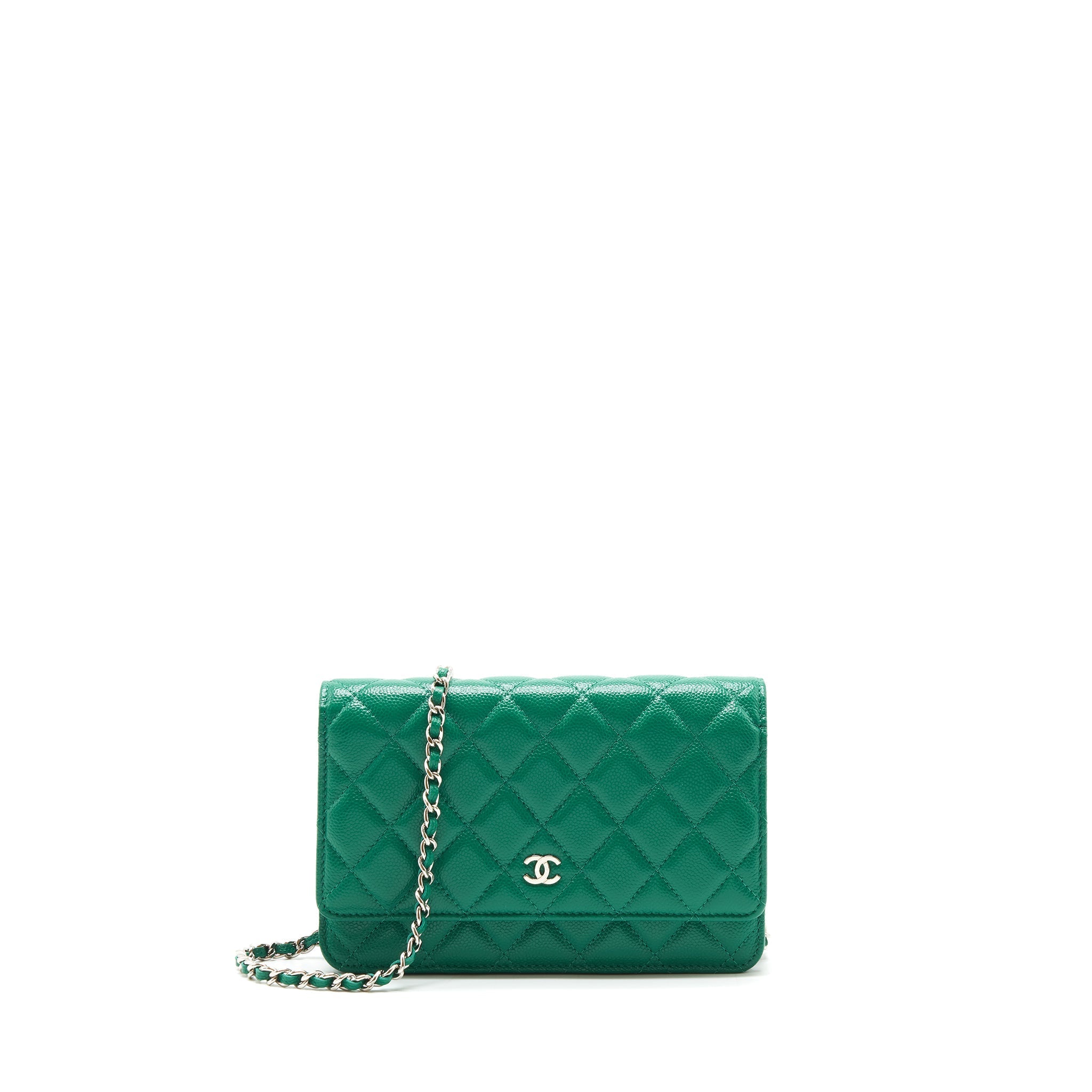 Chanel Classic Wallet On Chain Caviar Green