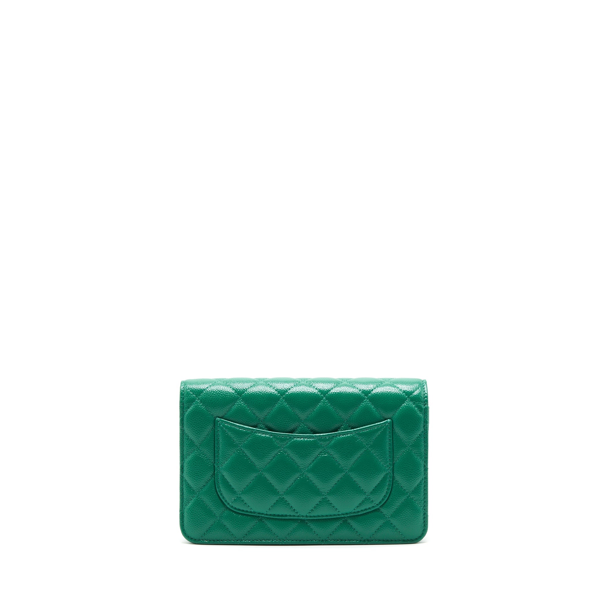 Chanel Classic Wallet On Chain Caviar Green