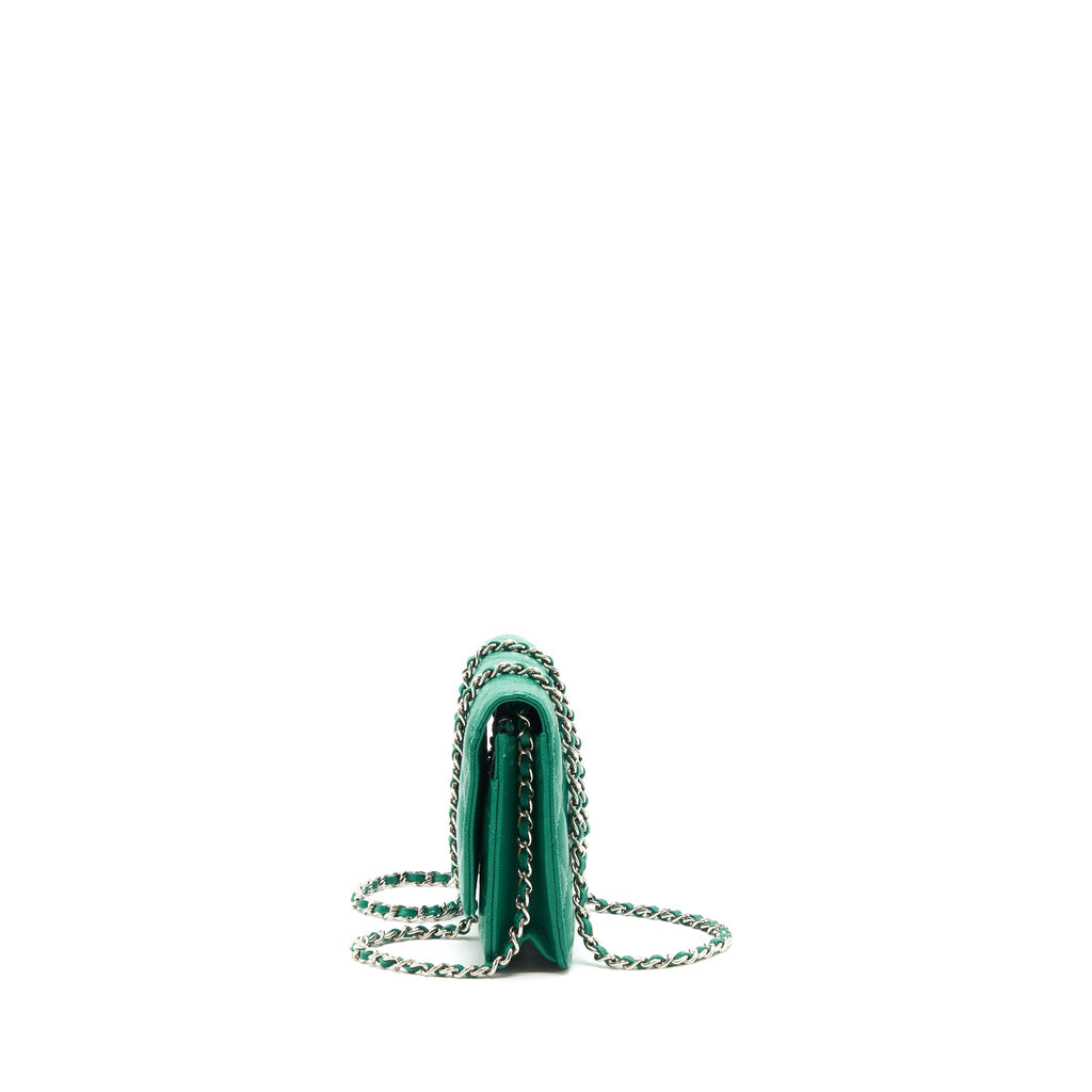 Chanel Classic Wallet On Chain Caviar Green