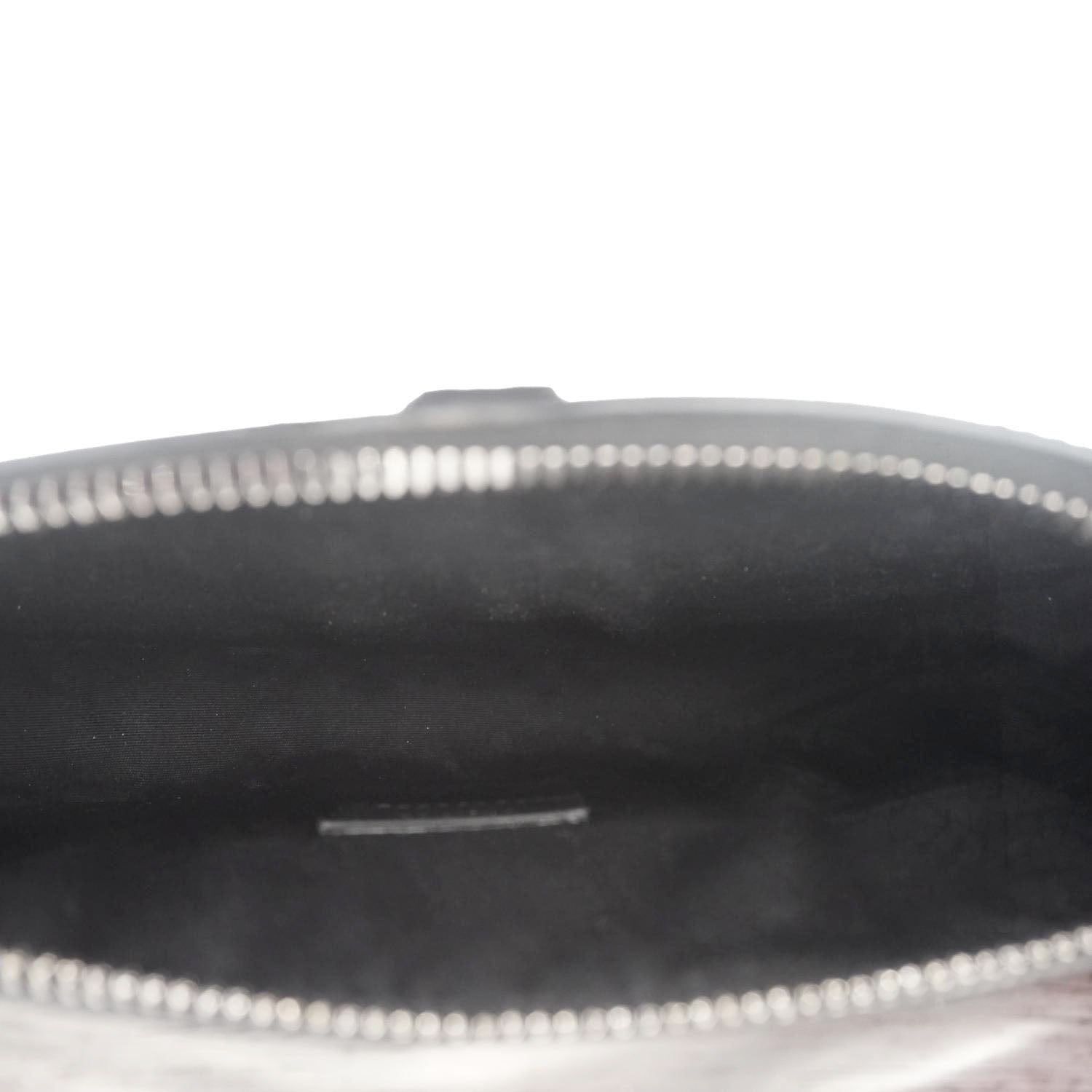 CHRISTIAN DIOR Saddle Leather Crossbody Bag Silver