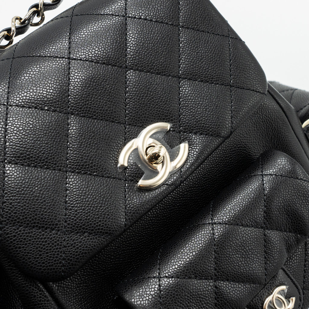Chanel 23k Triple Pocket Backpack Caviar Black L(Microchip)