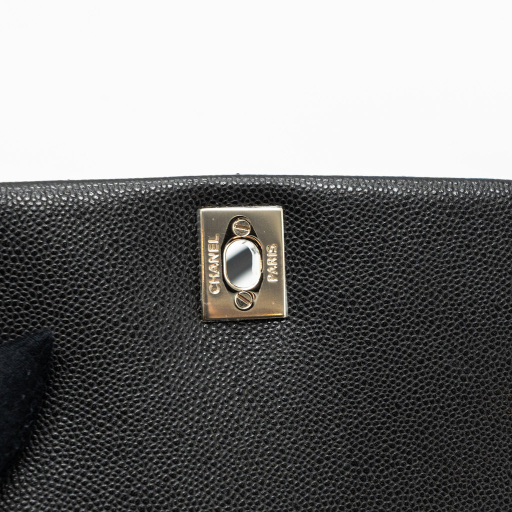 Chanel 23k Triple Pocket Backpack Caviar Black L(Microchip)