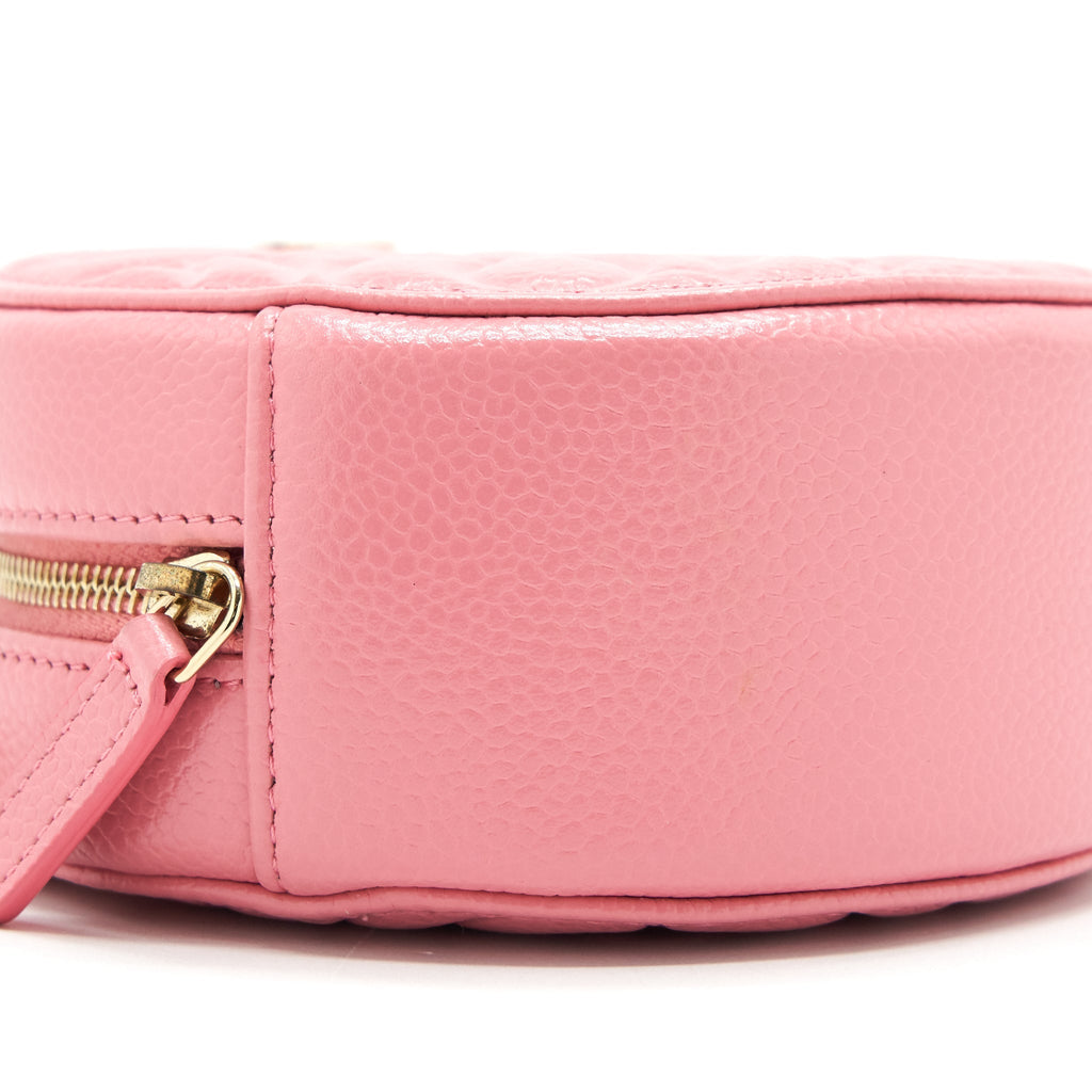 Chanel Camellia Round Clutch With Chain Pink L