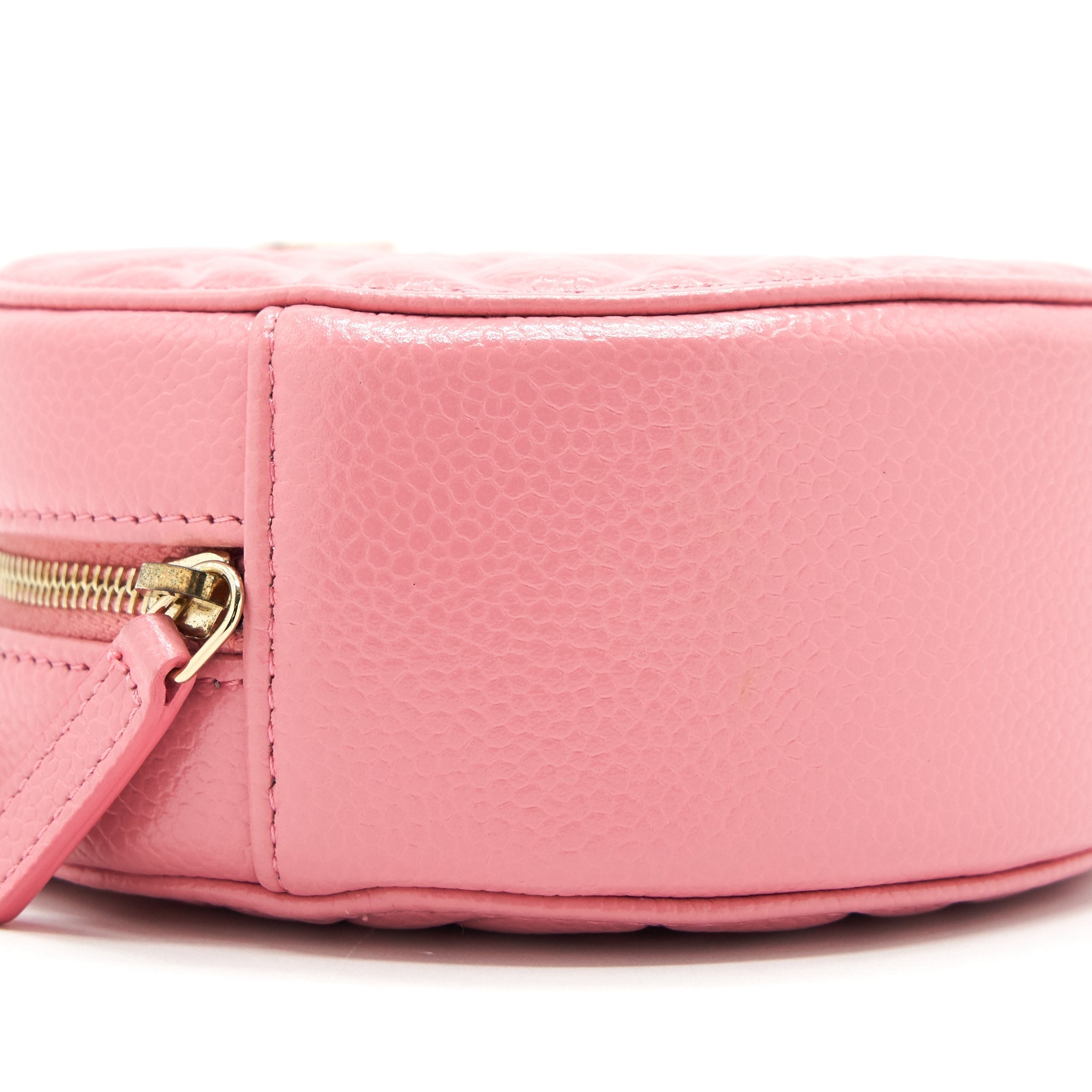 Chanel Camellia Round Clutch With Chain Pink L