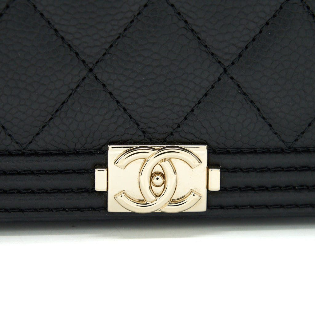 Chanel Leboy Wallet On Chain WOC Caviar Black
