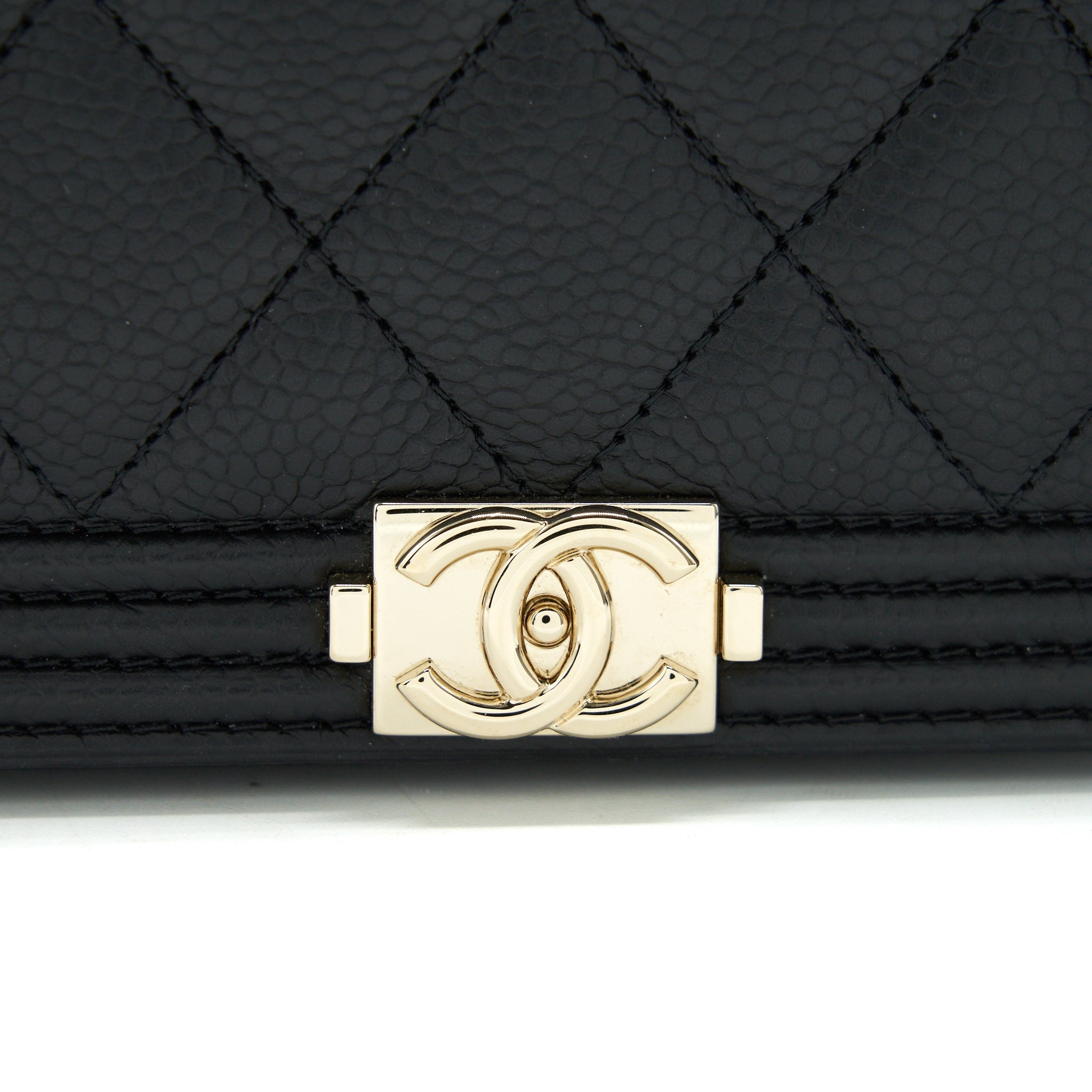 Chanel Leboy Wallet On Chain WOC Caviar Black