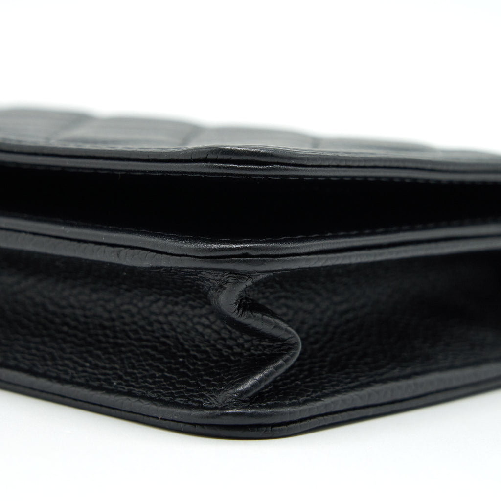 Chanel Leboy Wallet On Chain WOC Caviar Black