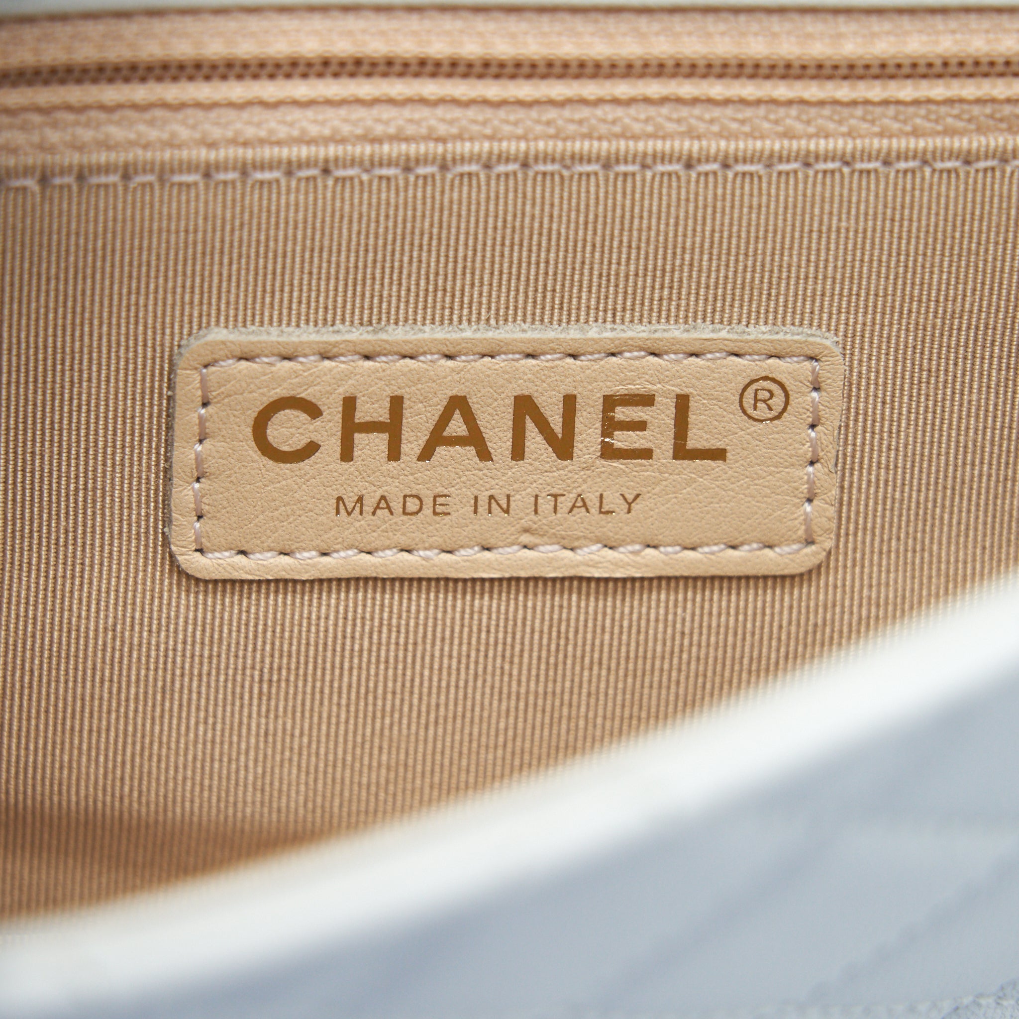 Chanel Quilted Pearl Chain Flap Bag In White