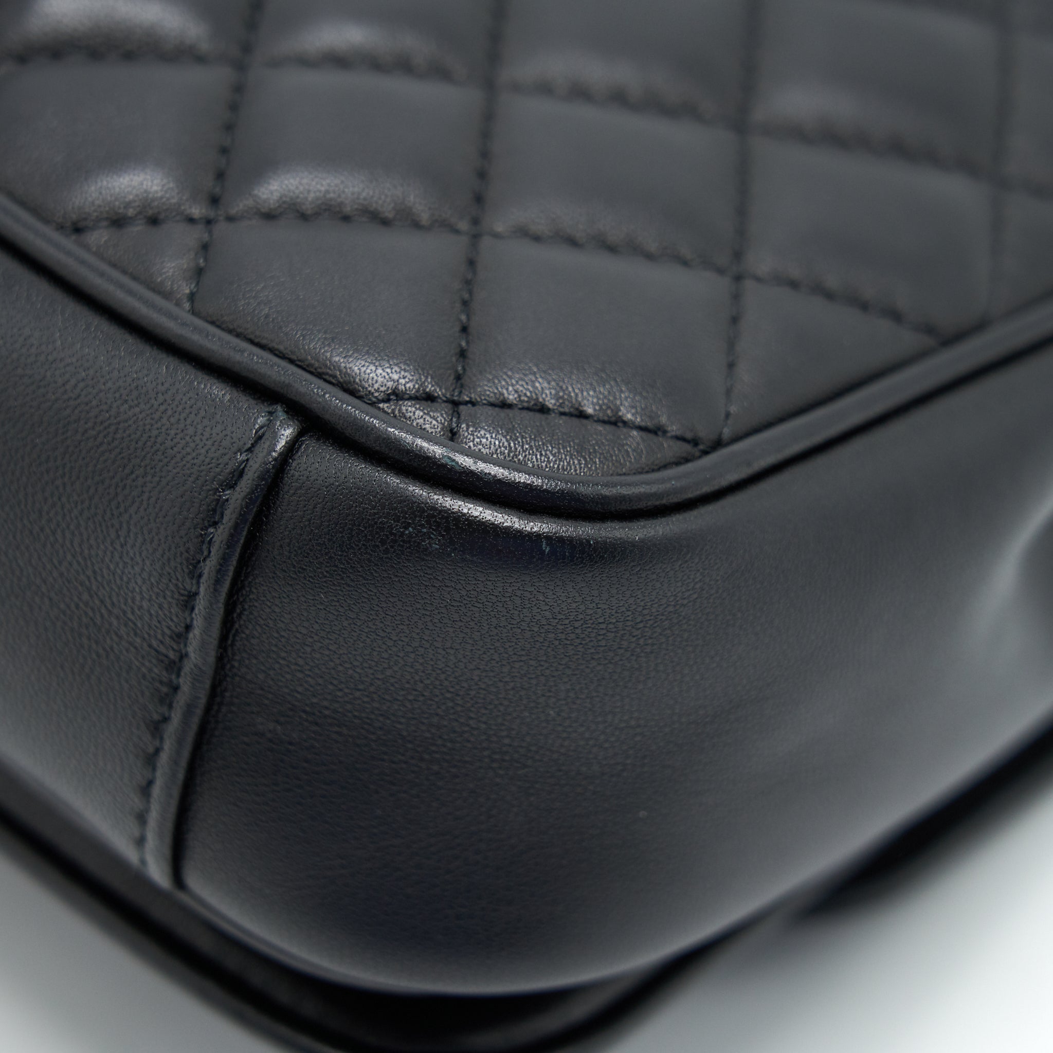 Chanel Square Flap Bag Lambskin In Black