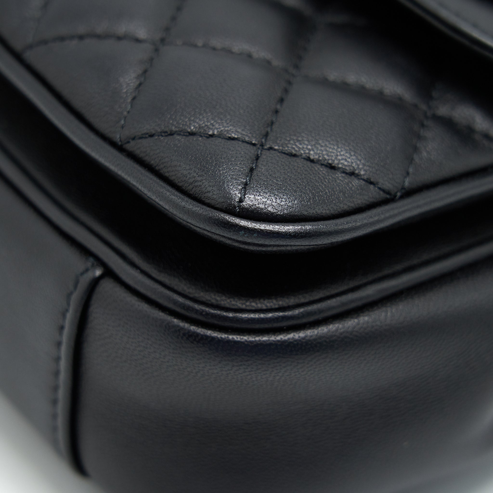 Chanel Square Flap Bag Lambskin In Black