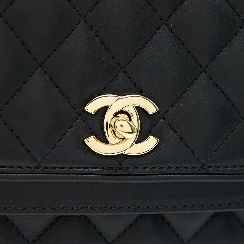 Chanel Square Flap Bag Lambskin In Black