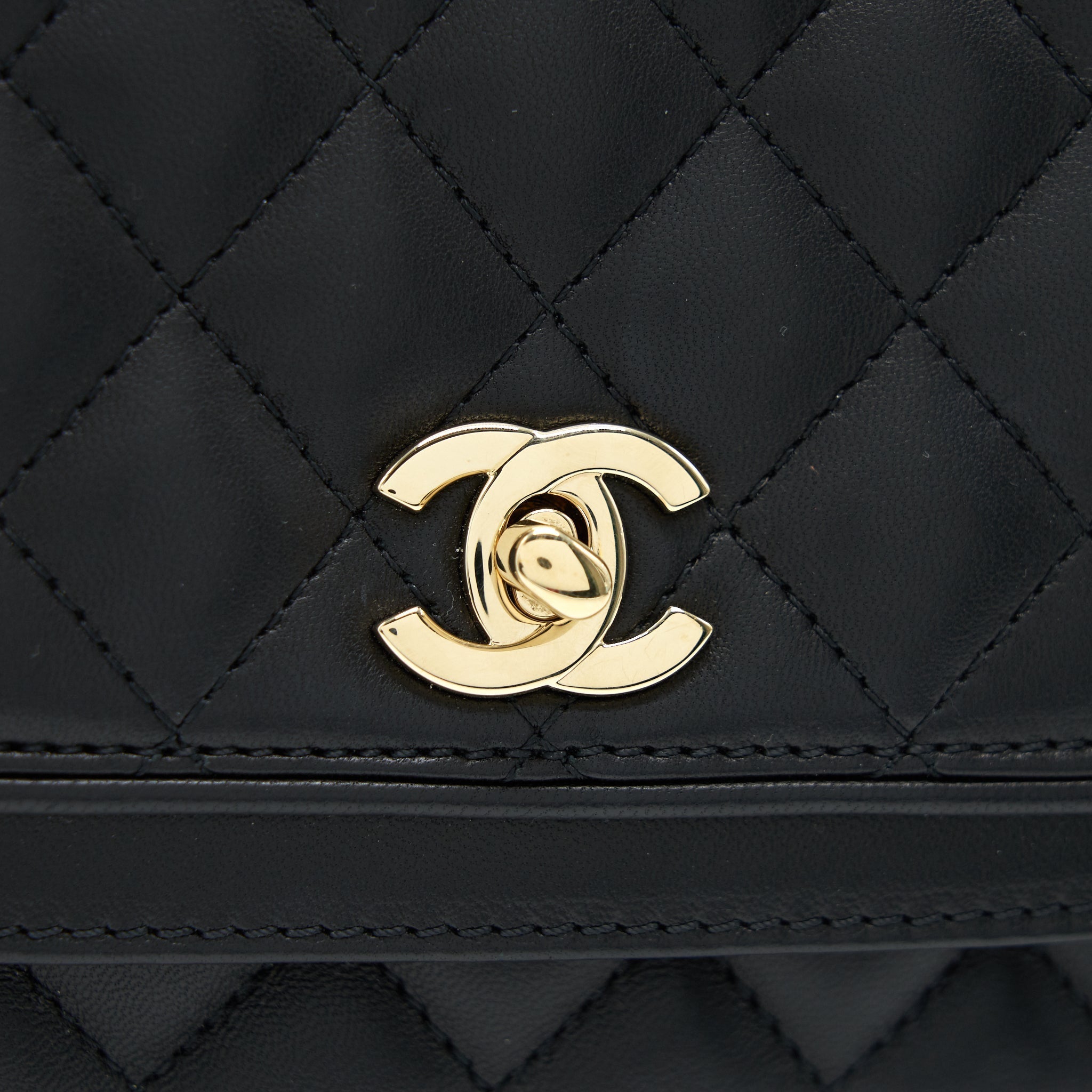 Chanel Square Flap Bag Lambskin In Black