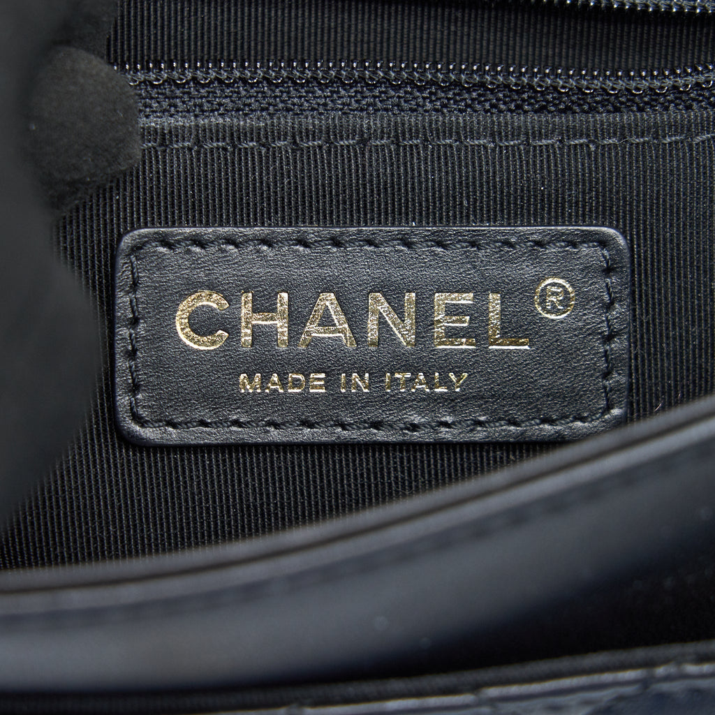 Chanel Square Flap Bag Lambskin In Black