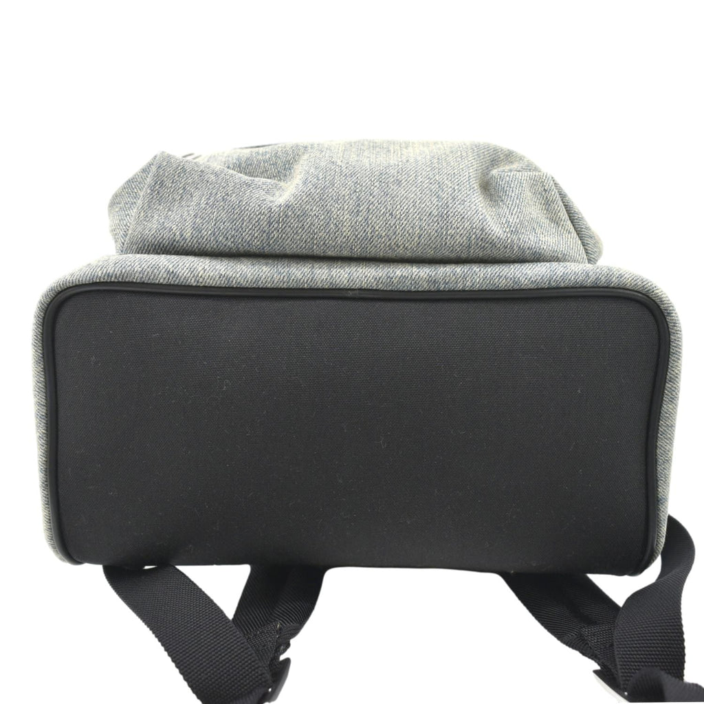 YVES SAINT LAURENT Denim Backpack Bag Gray