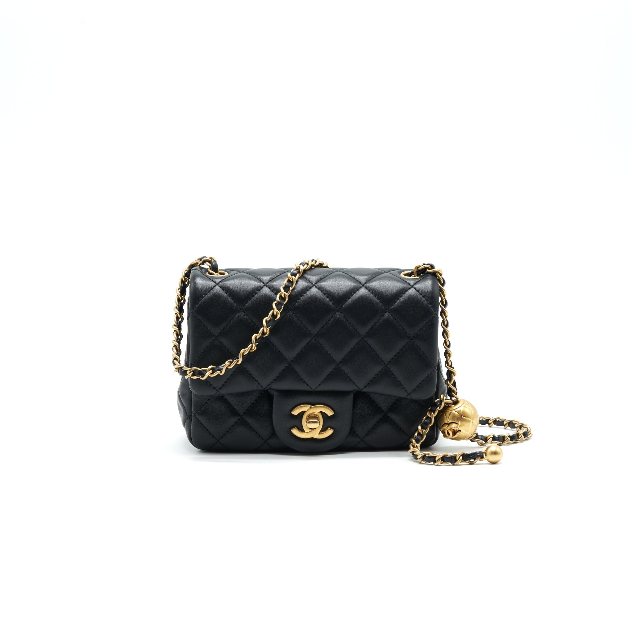 Chanel Pearl Crush Crush Mini Square Flap Bag Black