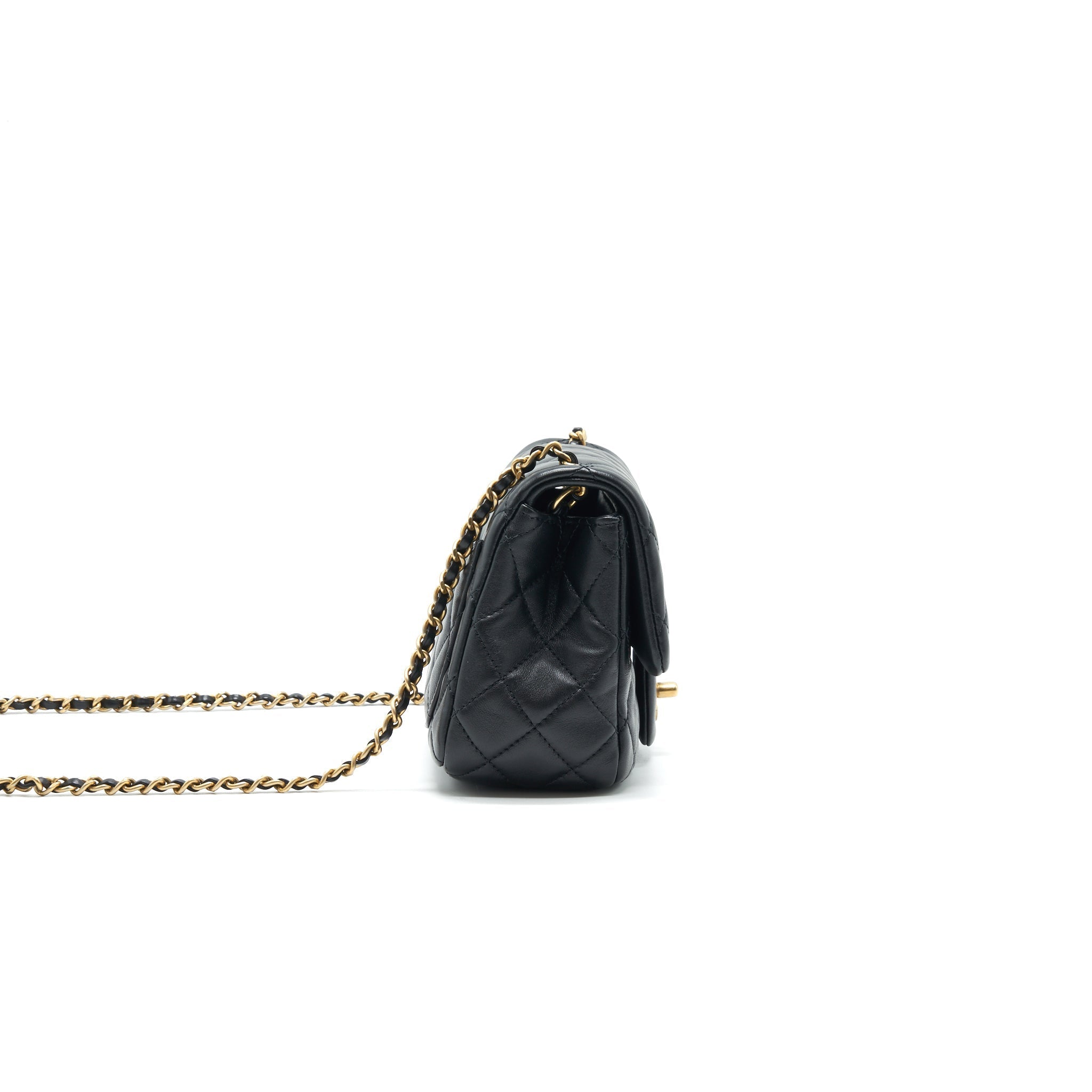 Chanel Pearl Crush Crush Mini Square Flap Bag Black