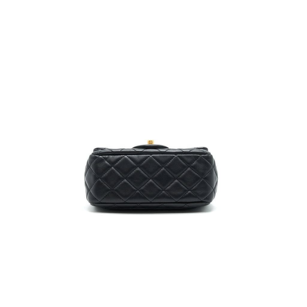 Chanel Pearl Crush Crush Mini Square Flap Bag Black