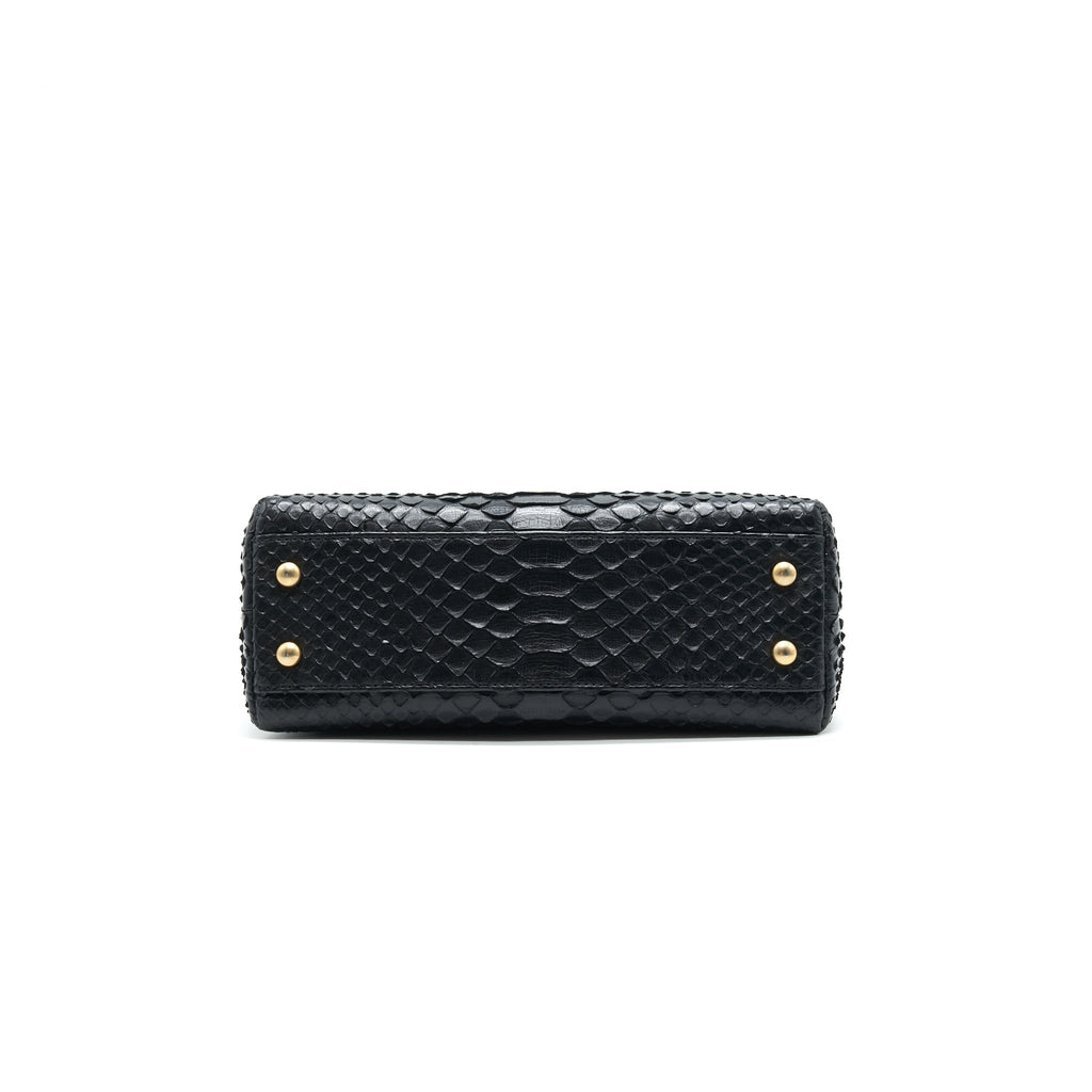 Chanel Coco Handle Mini Python Leather Black