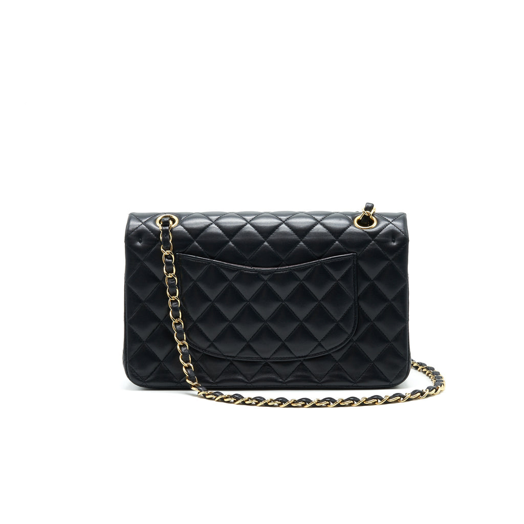 CHANEL MEDIUM CLASSIC DOUBLE FLAP LAMBSKIN BLACK