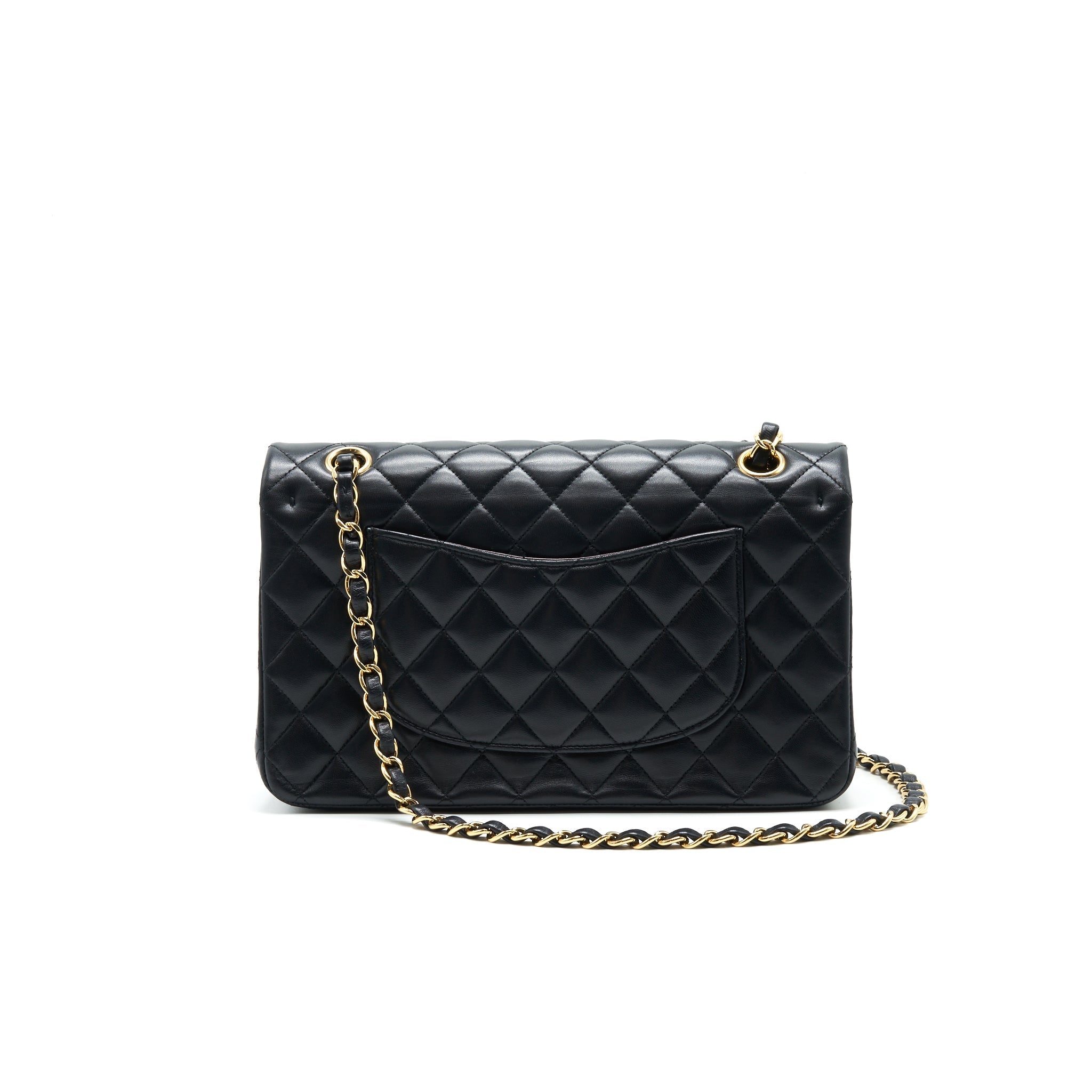 CHANEL MEDIUM CLASSIC DOUBLE FLAP LAMBSKIN BLACK