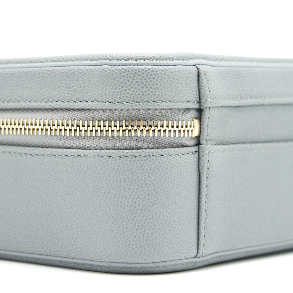 Chanel CC filigree Vanity Case Grey L