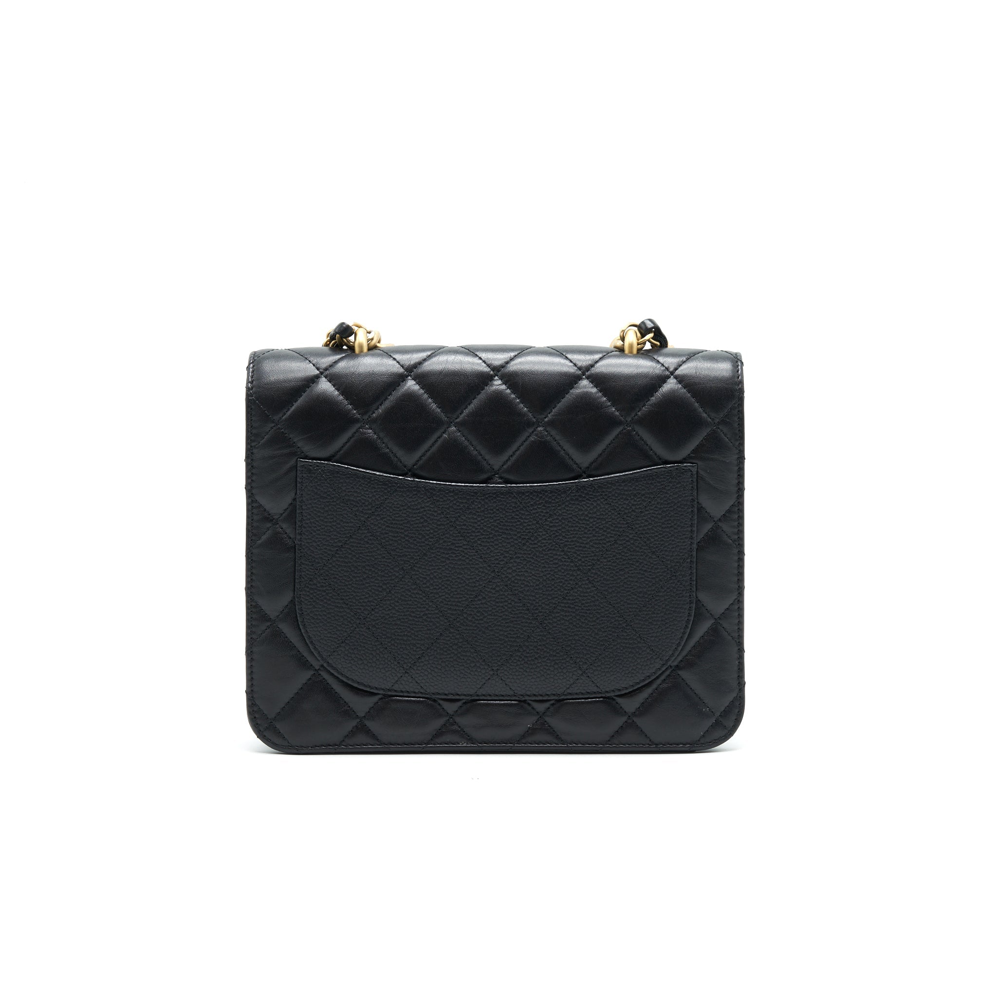 Chanel Quilted Calfskin and Caviar Flap Bag Black