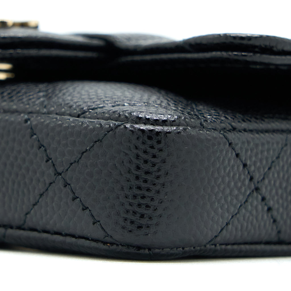 Chanel Flap holder Belt Bag Caviar Black L