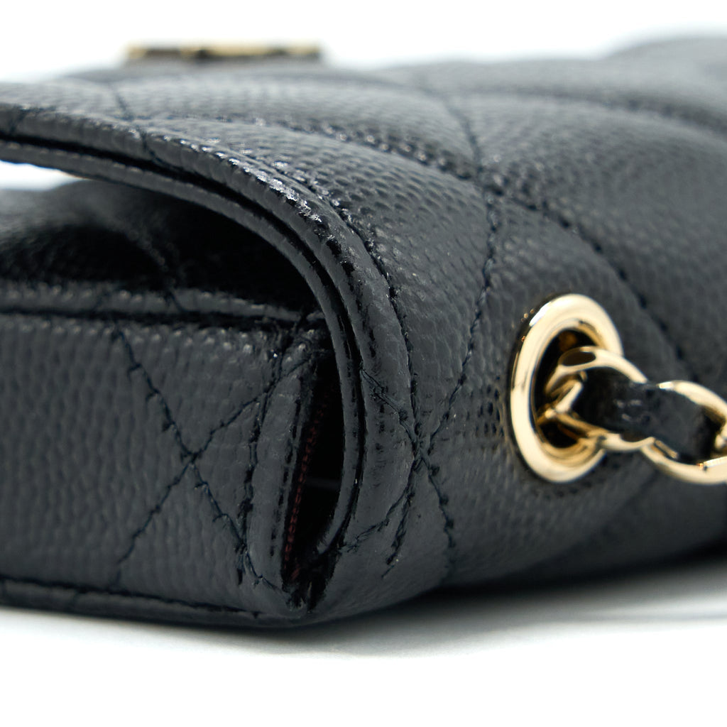 Chanel Flap holder Belt Bag Caviar Black L