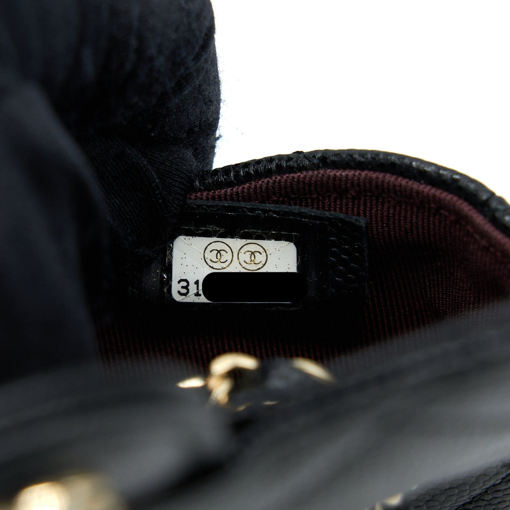Chanel Flap holder Belt Bag Caviar Black L