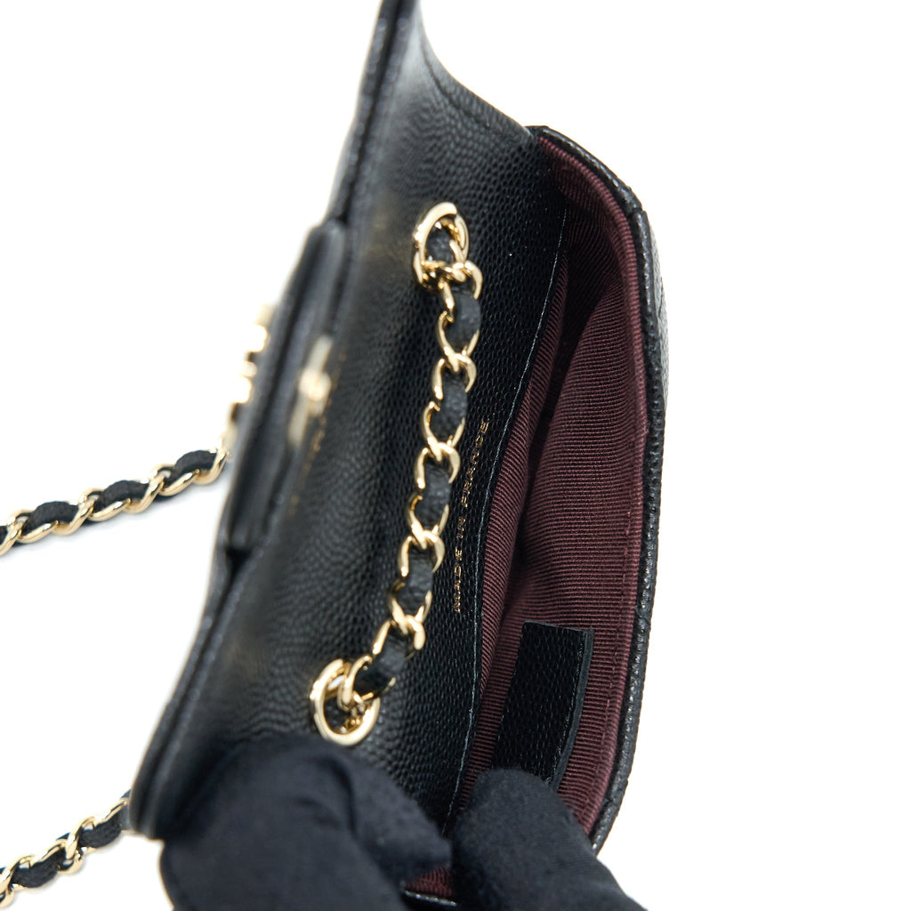 Chanel Flap holder Belt Bag Caviar Black L