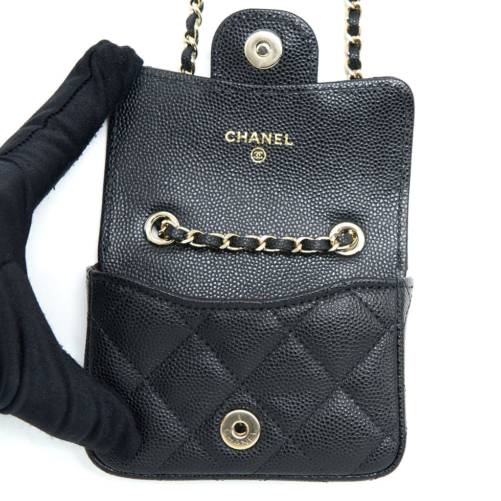 Chanel Flap holder Belt Bag Caviar Black L