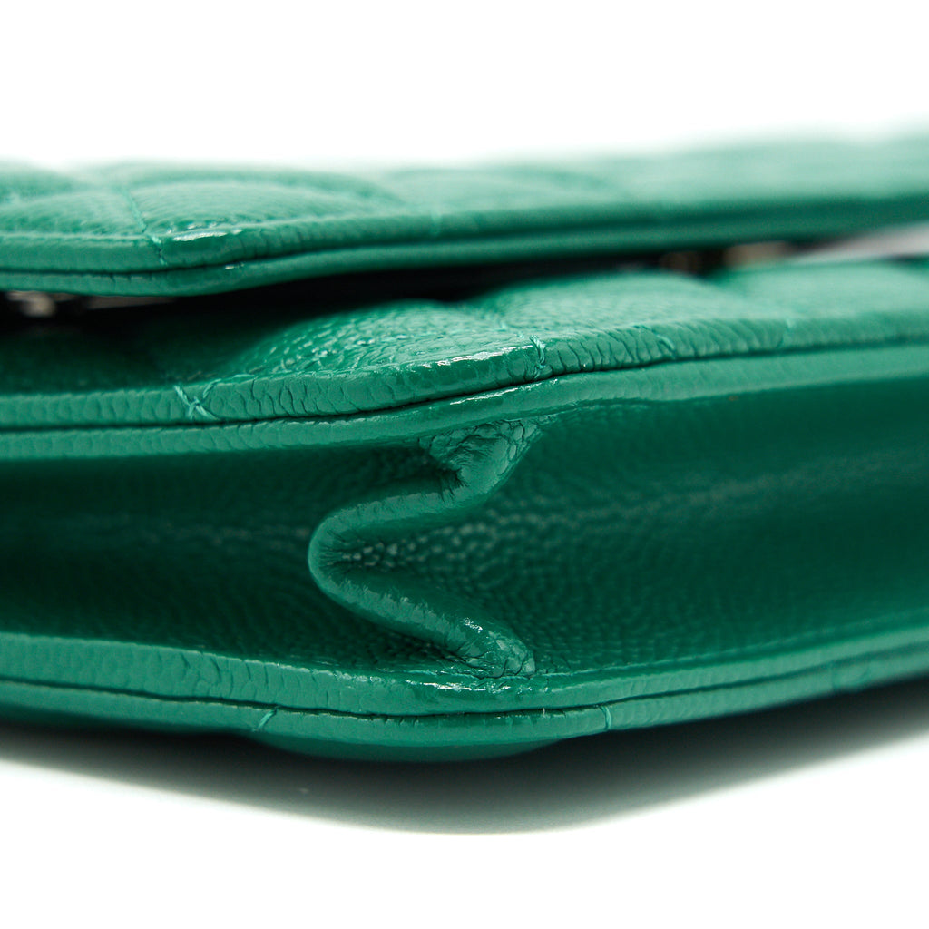 Chanel Classic Wallet On Chain Caviar Green
