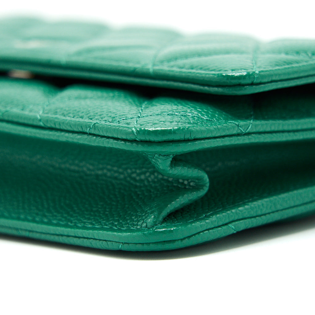 Chanel Classic Wallet On Chain Caviar Green