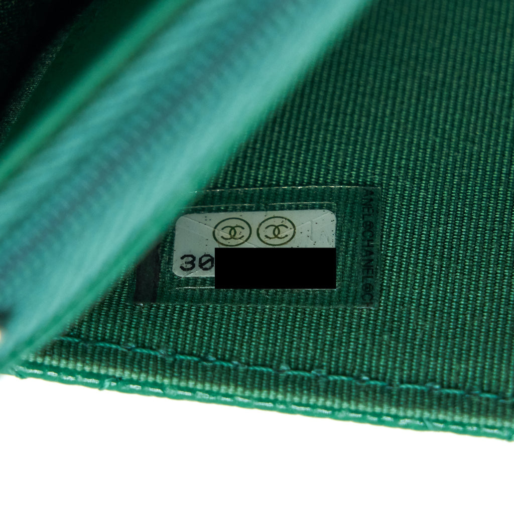Chanel Classic Wallet On Chain Caviar Green