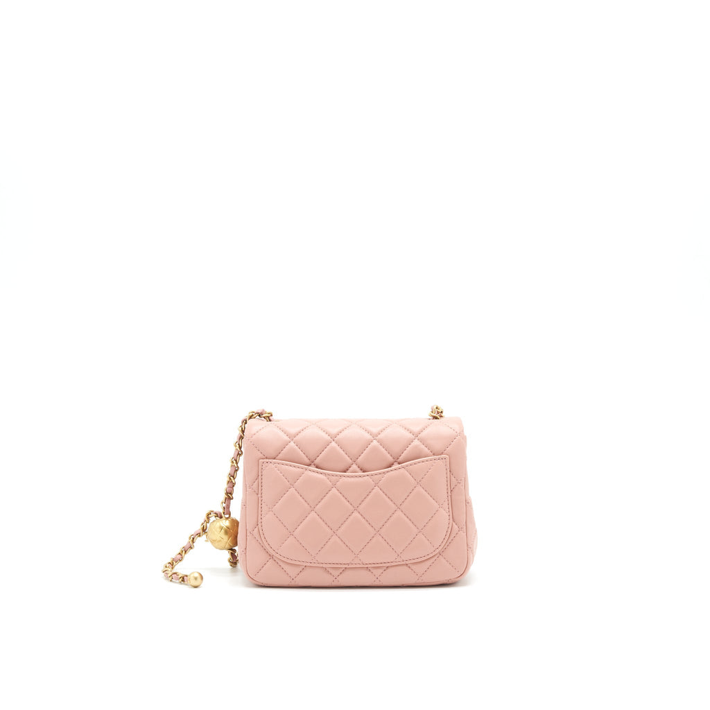 Chanel 21B Light Pink Pearl Crush Mini Square Flap Bag