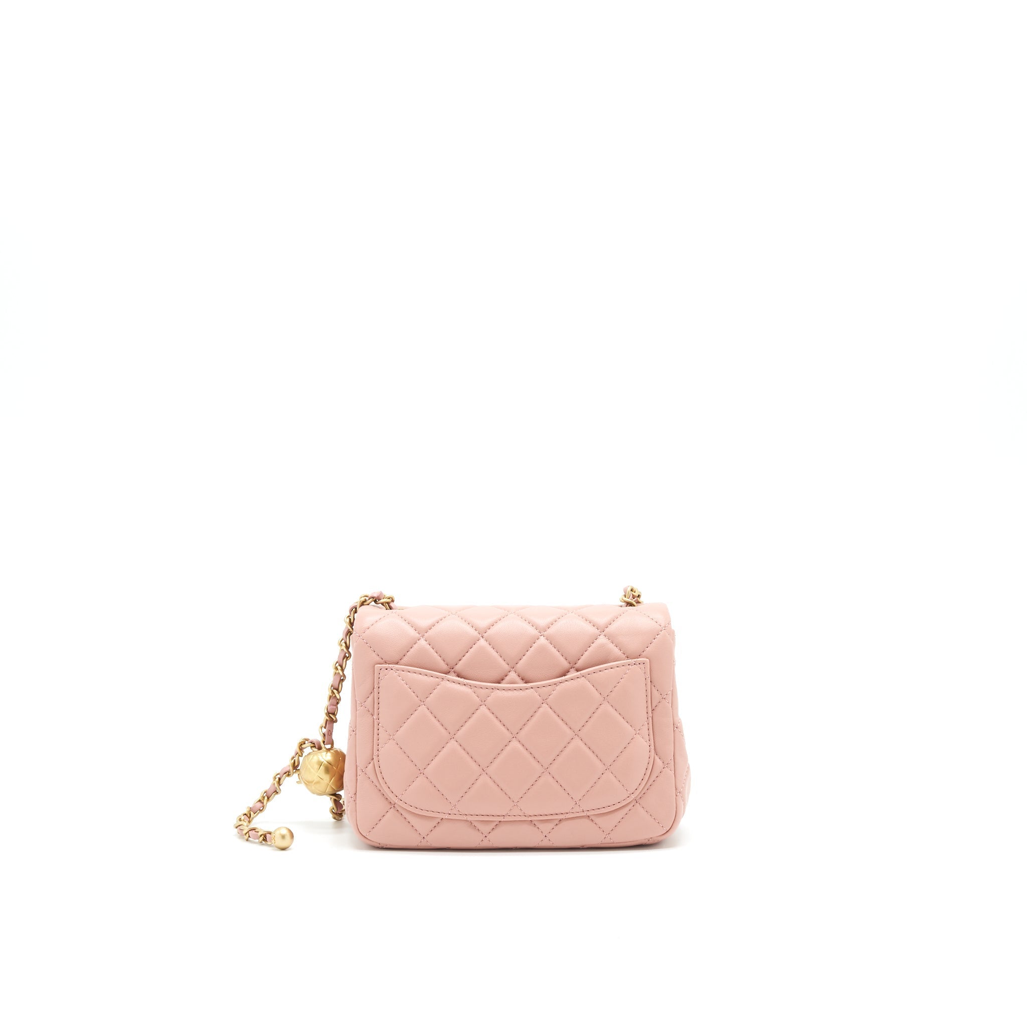 Chanel 21B Light Pink Pearl Crush Mini Square Flap Bag