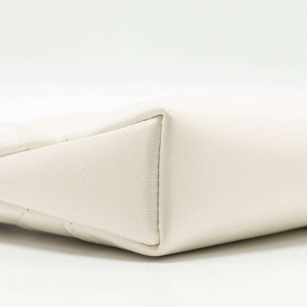 Chanel Mini 31 Clutch with  Chain Shiny Calfskin White L (Microchip)